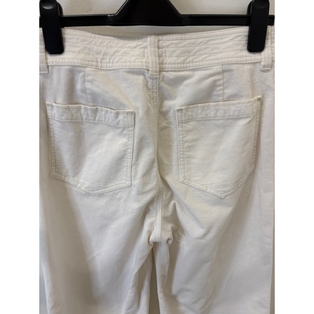 Faherty White Corduroy Wide Leg Pants High Rise Organic Cotton Size 28 - Picture 5 of 6